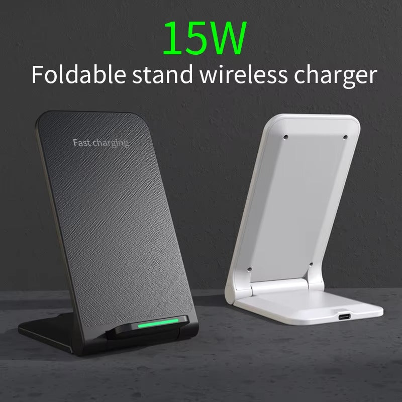 Fast Charging Desktop Phone Charger Station Charger Stand 15W Fast Wireless Charging Station Folding Charger