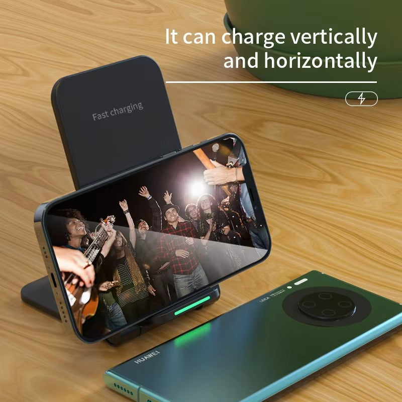 Fast Charging Desktop Phone Charger Station Charger Stand 15W Fast Wireless Charging Station Folding Charger