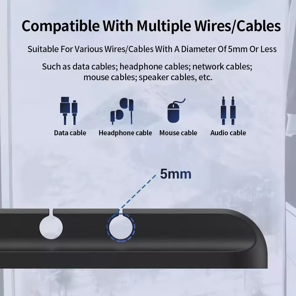 Silicone Solid-Color Multifunctional Cable Organizer - for Office Desks